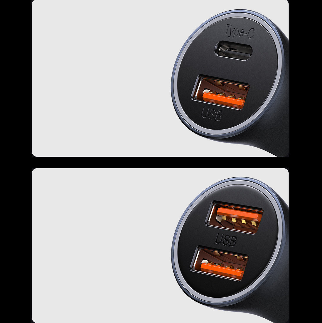 Baseus Golden Contactor Max schnelles Autoladegerät USB A + USB Typ C 40-60 W Quick Charge