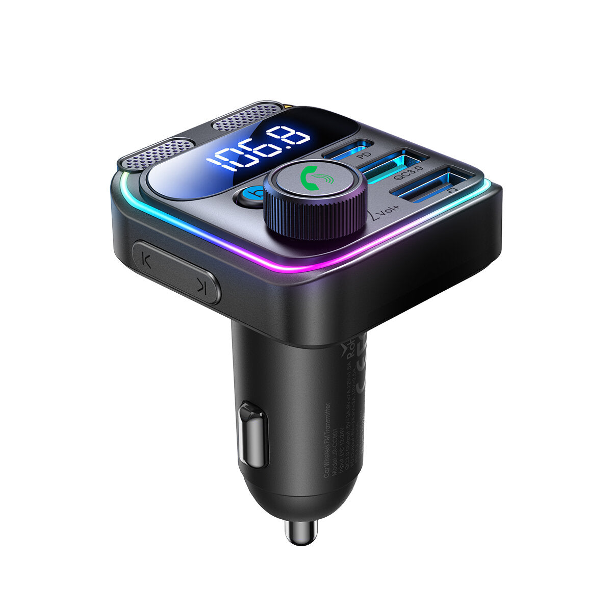 Joyroom JR-CCB01 48W FM-Transmitter 2x USB-A USB-C mit Dual-Mikrofon