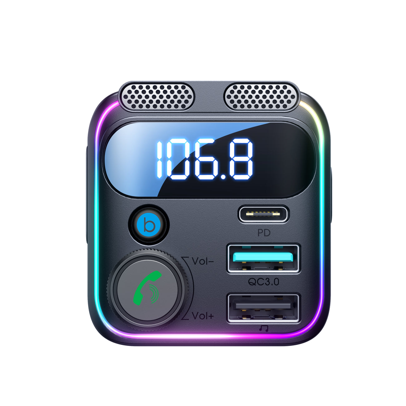 Joyroom JR-CCB01 48W FM-Transmitter 2x USB-A USB-C mit Dual-Mikrofon