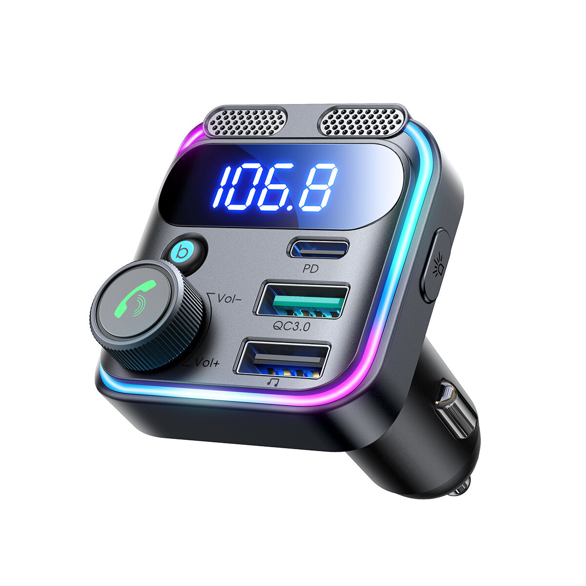 Joyroom JR-CCB01 48W FM-Transmitter 2x USB-A USB-C mit Dual-Mikrofon