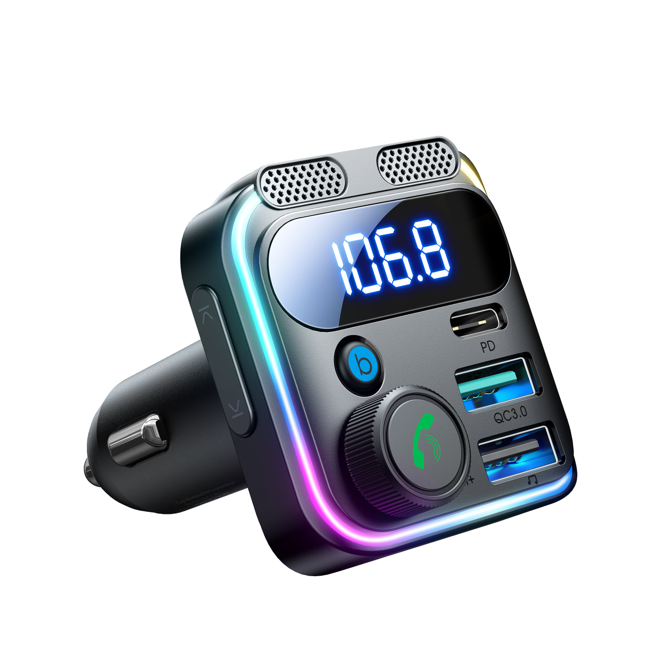 Joyroom JR-CCB01 48W FM-Transmitter 2x USB-A USB-C mit Dual-Mikrofon
