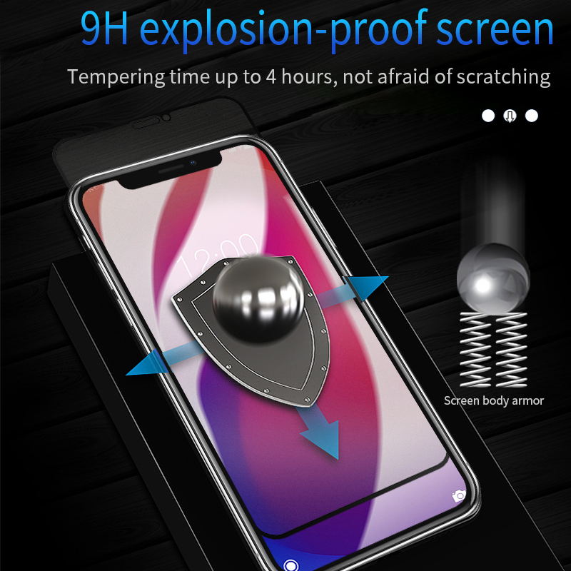 Schutzglas Matt mit schwarzem Rand für iPhone