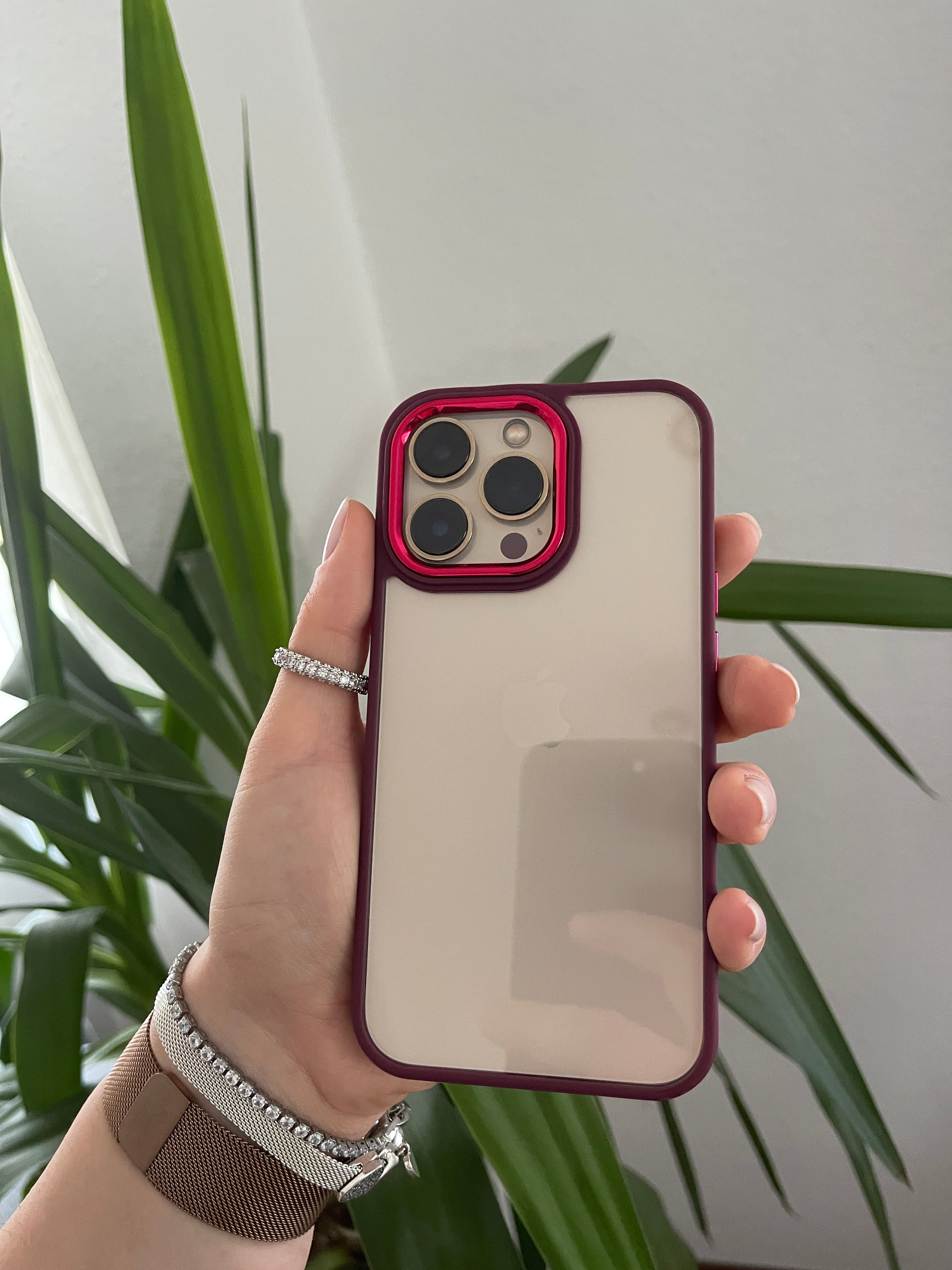 Schutzhülle mit verchromter Kameraabdeckung für iPhone