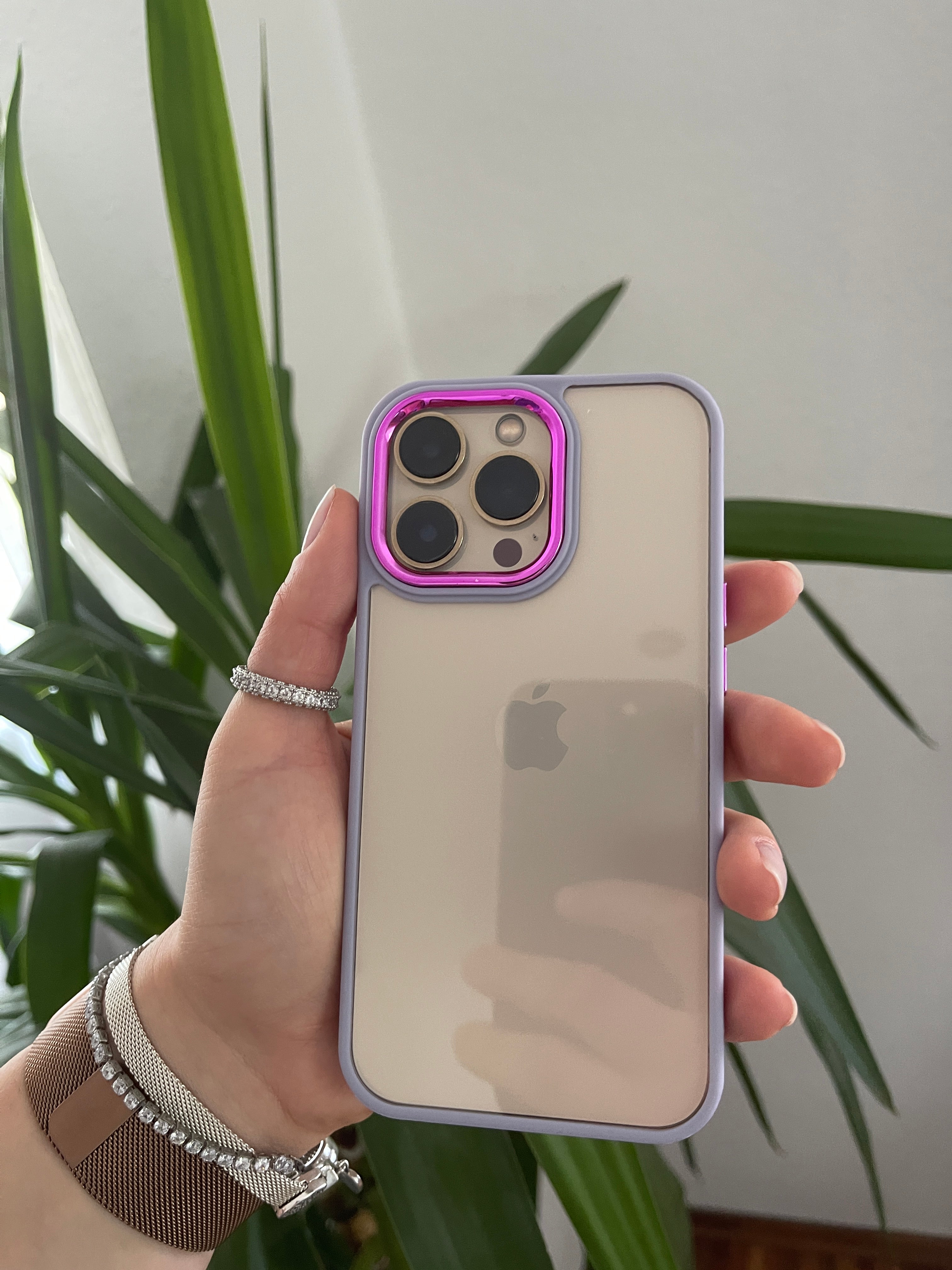 Schutzhülle mit verchromter Kameraabdeckung für iPhone