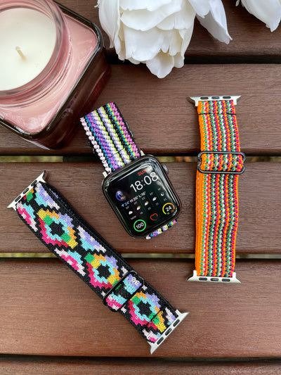 Geflochtenes Stretch-Nylon Armband für Apple Watch – verstellbar & atmungsaktiv (38/40/41 | 42/44/45/49 mm)