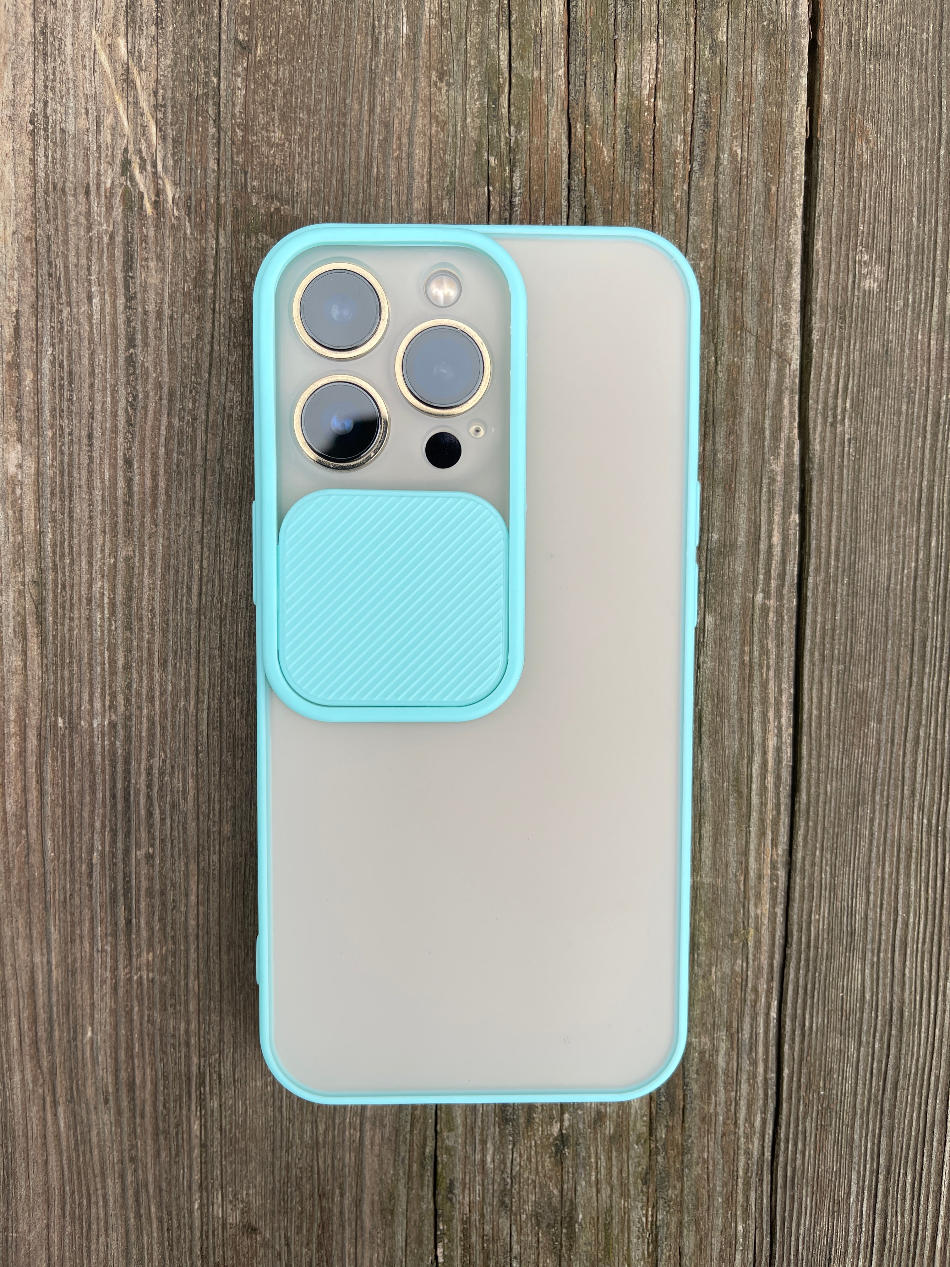 Hülle mit verschiebbarer Kameraabdeckung für iPhone
