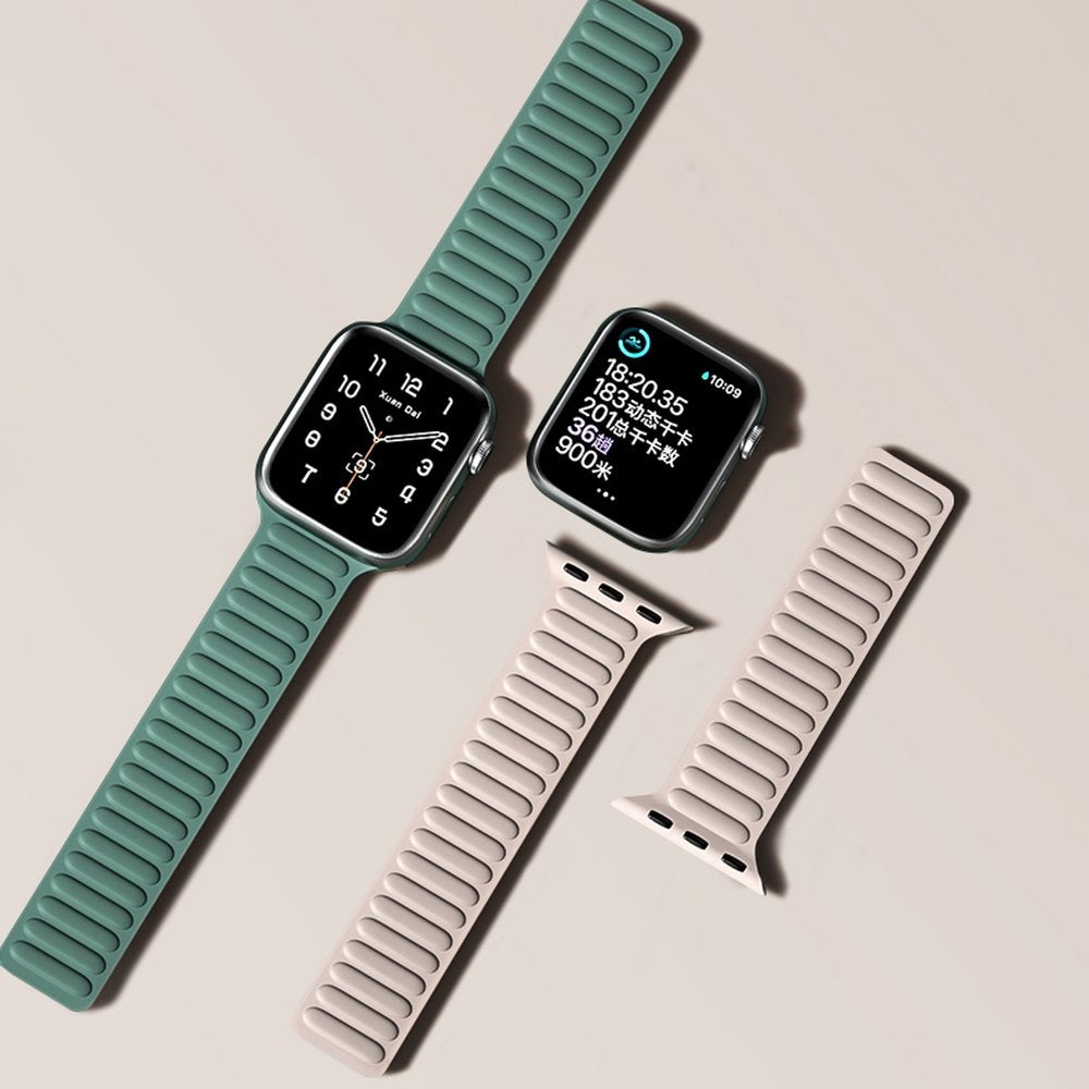 Magnetisches Silikonarmband im Segment-Design für Apple Watch – stufenloser Magnetverschluss (38/40/41 | 42/44/45/49 mm)