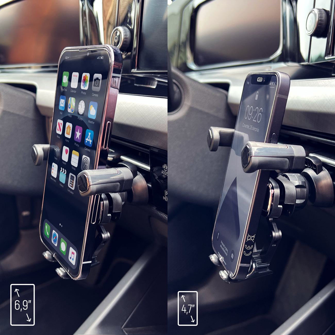 Wozinsky Gravity Handyhalter für Autogrill schwarz