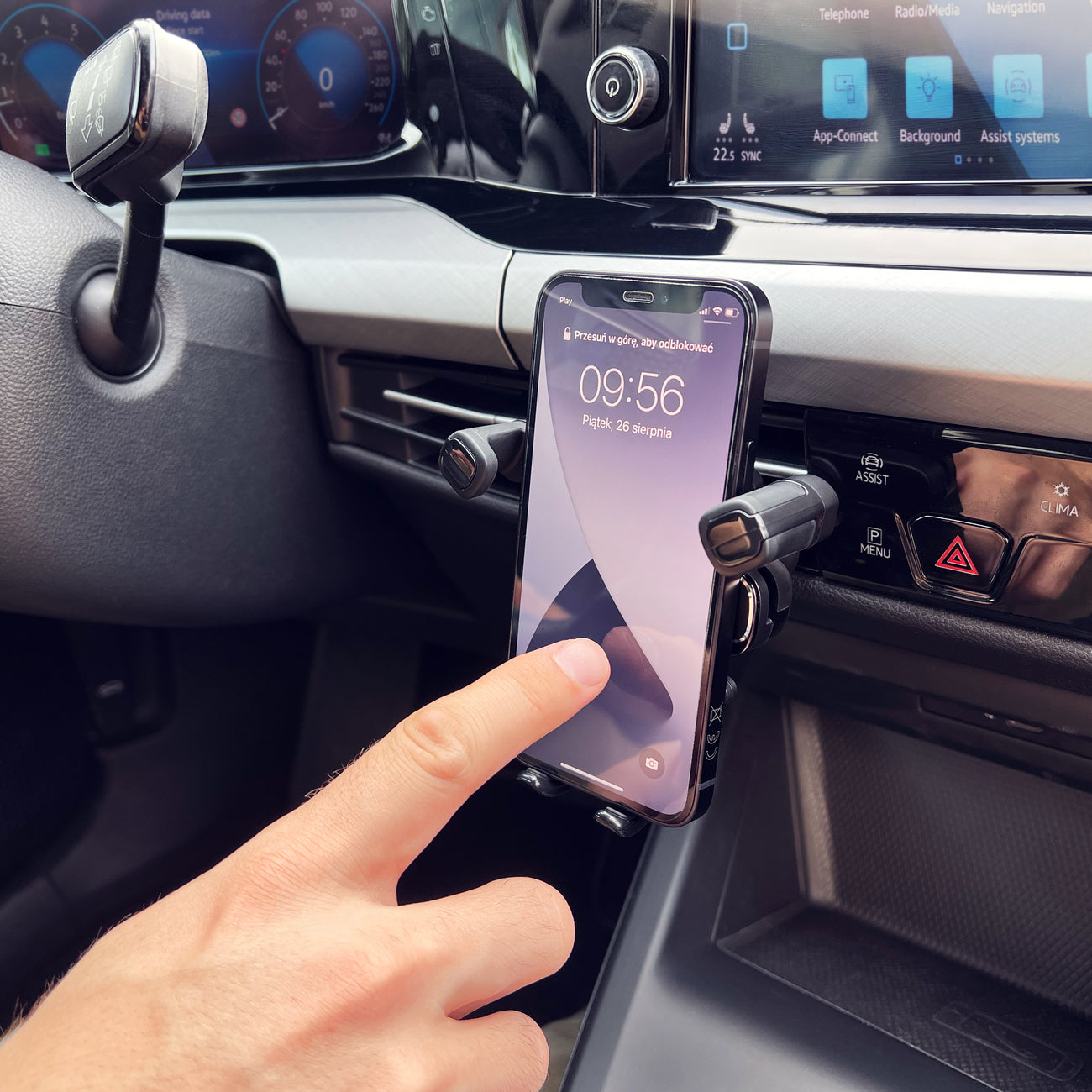 Wozinsky Gravity Handyhalter für Autogrill schwarz