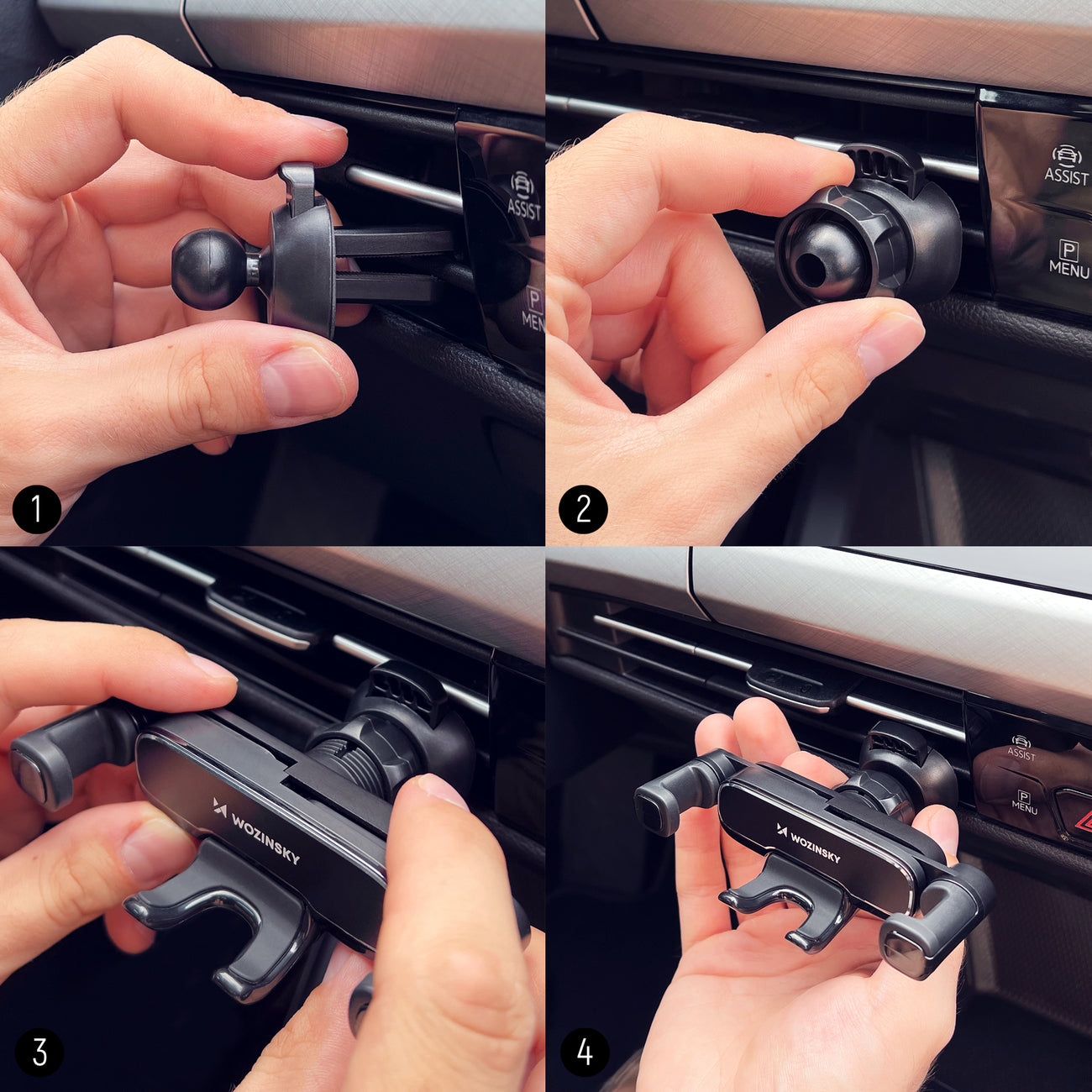 Wozinsky Gravity Handyhalter für Autogrill schwarz